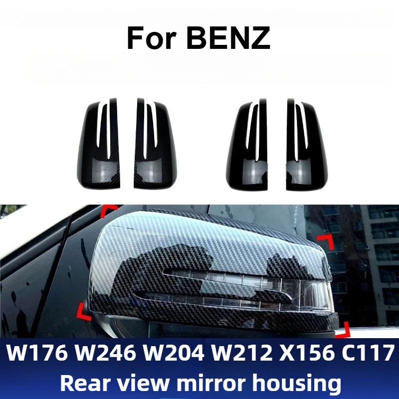 

For Mercedes A/B/C/E/GLA/CLA W176 W204 W212 Rearview Mirror Shell Cover Stickers Car Exterior Trim Decorative Mod Accessories