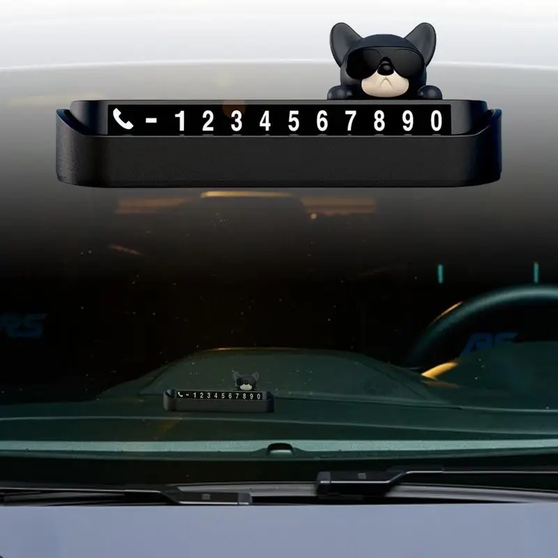 Phone Number Plate Glow-in-The-Dark Black Automobile Stop Parking Number Sign Cool Fluorescent Phone Number Card Plate