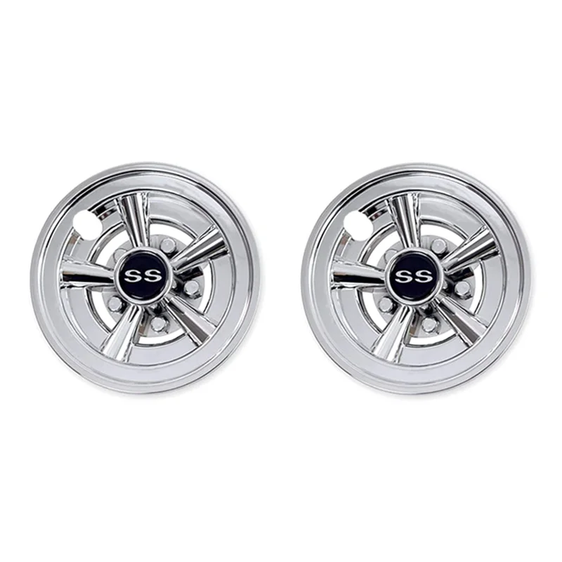 2Pcs 8Inch SS Golf Cart Wheel Covers 5 Spoke Design Hub Cap for Golf Carts for Club Car EZGO Yamaha