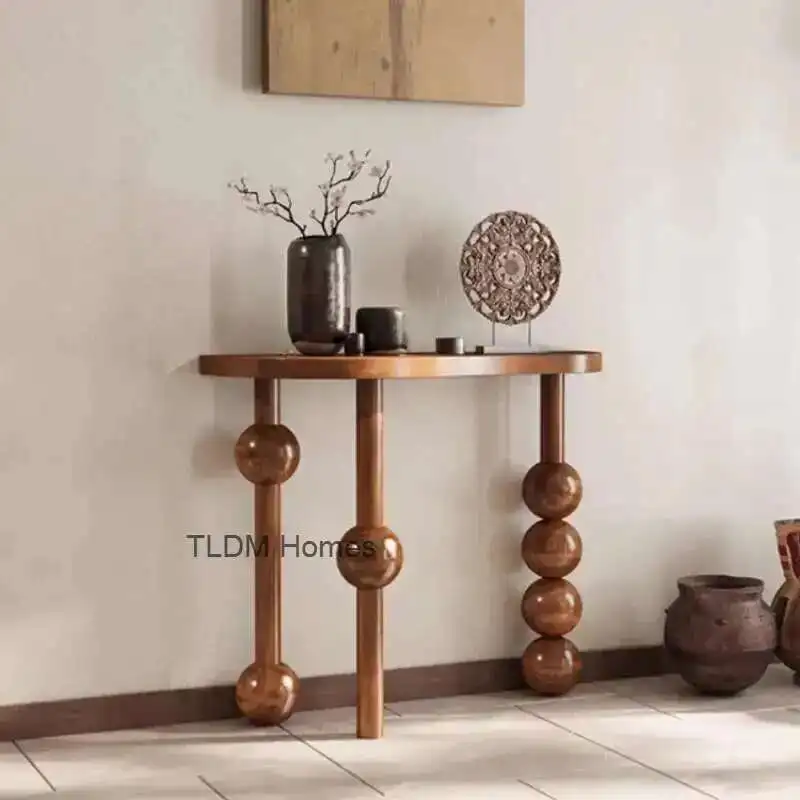 

Luxury Salon Corner Table Entryway Modern Wood Entrance Hall Console Table Decor Elegant Console Ingresso Living Room Furniture