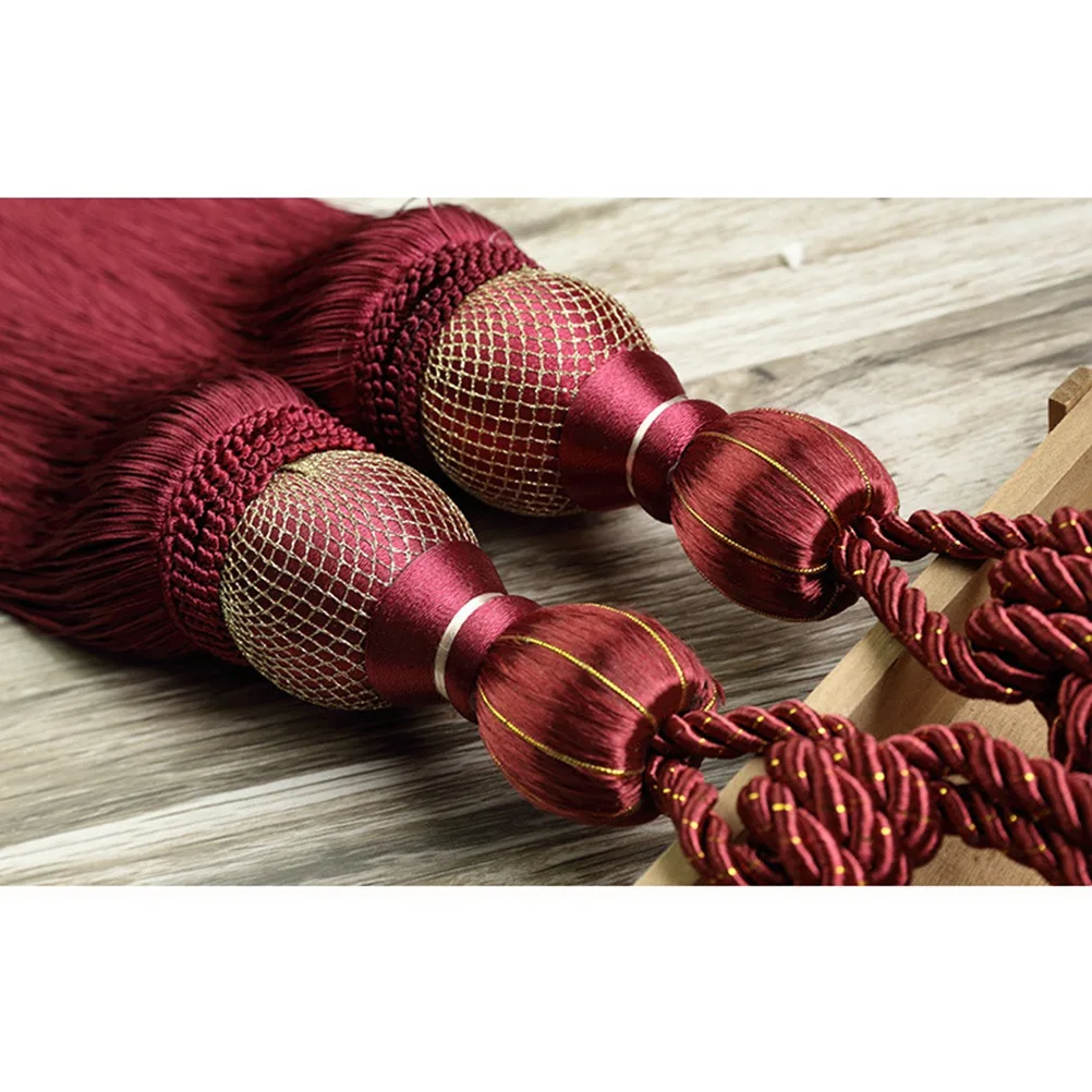 

2pcs Polyester Curtain Tassel Tieback Rope Vintage Style Decorative Strap For Medium Thick Thin Curtains Home Living Room