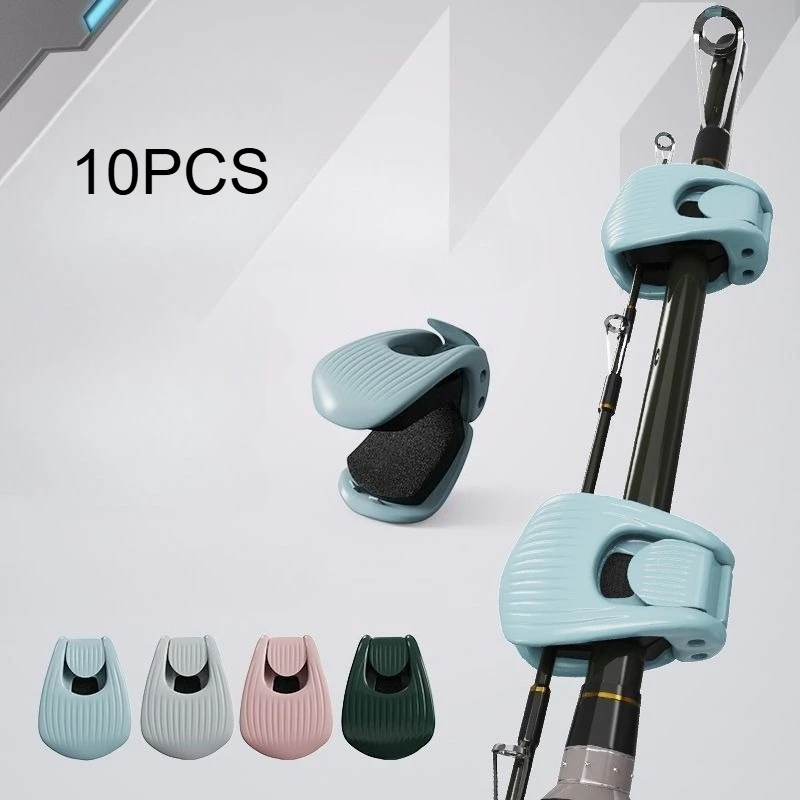 10Pcs Fishing Rod Holder Fixer Clip Fishing Pole Holder Compact Design Fishing Rod Fixer Fish Rod Holder Storage Accessories