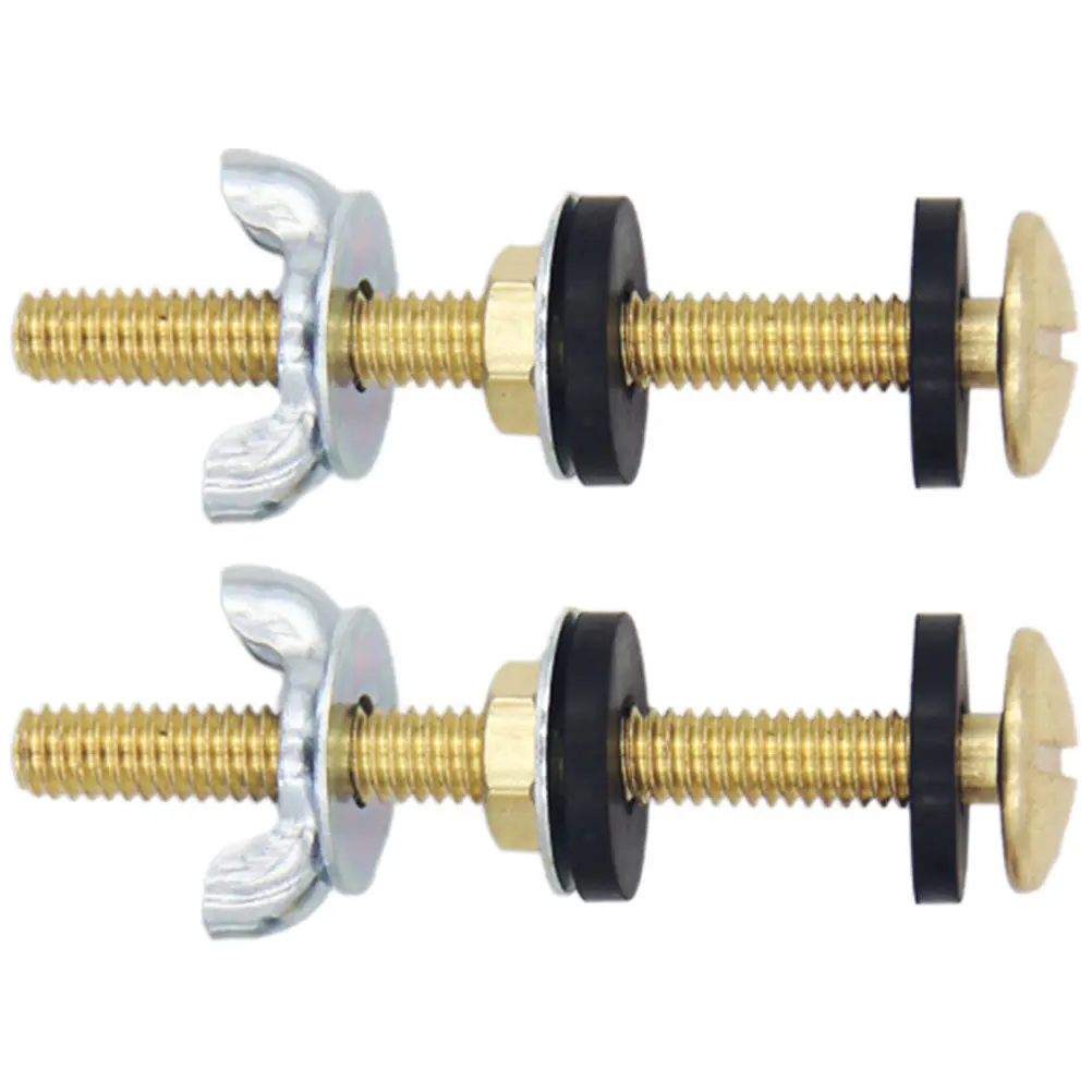 

2Pcs Toilet Tank Bolts Water Tank Seal Rings Durable Fixing Bolts Replacement Parts for Bathroom Toilet Seat Fixing