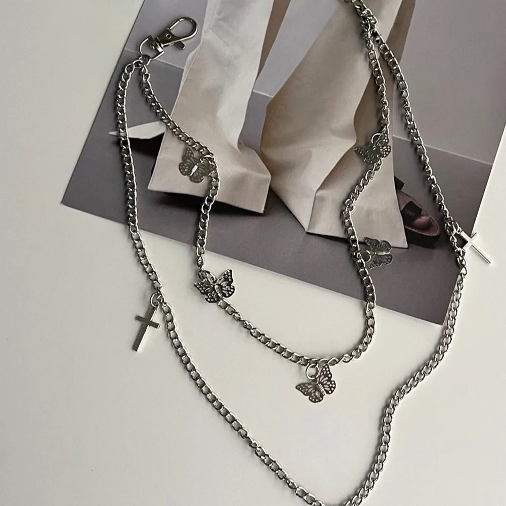 

Fashion Gothic Punk Street Belt Metal Alloy Multi-layer Multi-layer Trousers Hip Hop Charm Waist Chain Street Wear