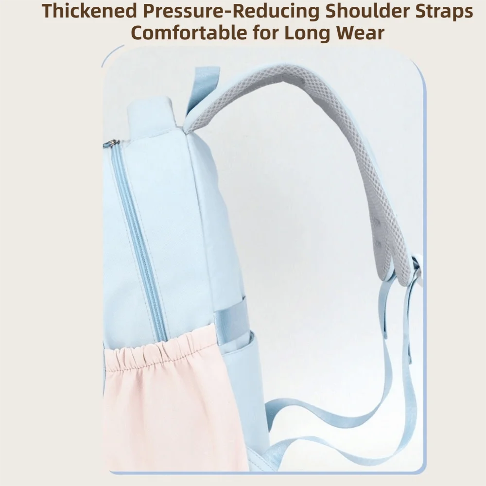 Large Capacity Travel Backpack Breathable Oxford Cloth Students School Bags Multi-pocket Adjustable Straps Cartoon Shoulder Bag