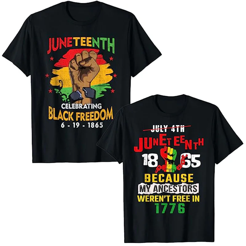 Juneteenth T-Shirt Women Juneteenth Shirts African American Tee Black Freedom Day Pride Graphic Outfits Cotton Short Sleeve Tops