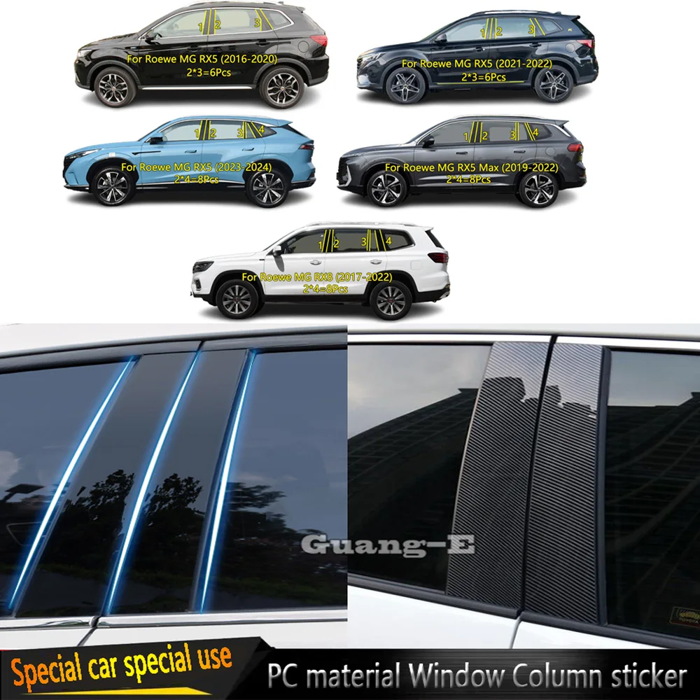 

For Roewe MG RX5 MAX RX8 2016 2017 2018-2024 Door Central Window Pillar Post Cover Middle BC Column Decoration Strip Sticker