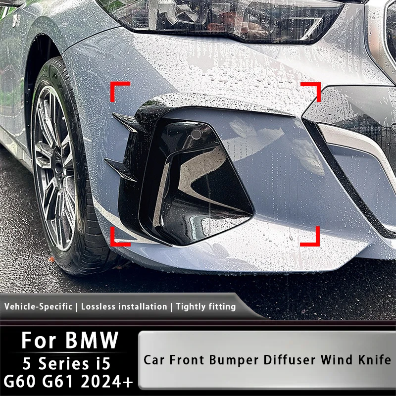 

For BMW 5 Series i5 G60 G61 2024+ Car Front Bumper Diffuser Wind Knife Grille Trim Cover Body Kits Car Modification Accessories