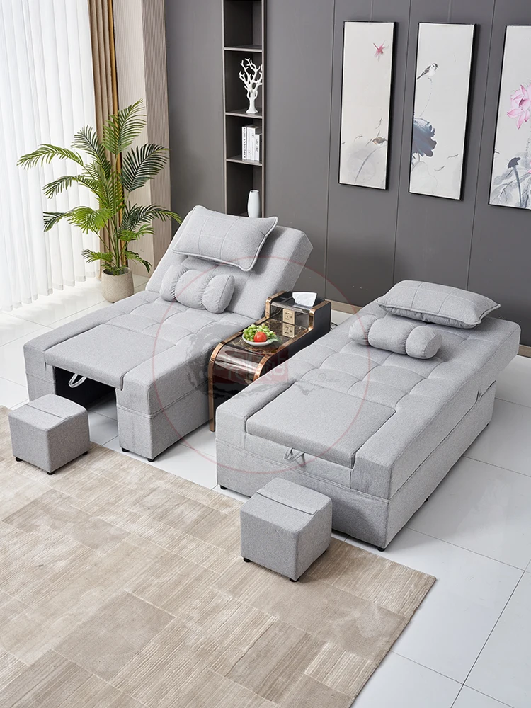 High end electric foot therapy sofa, leisure sauna, SPA foot bath massage bed, foot wash, rest hall, single reclining chair
