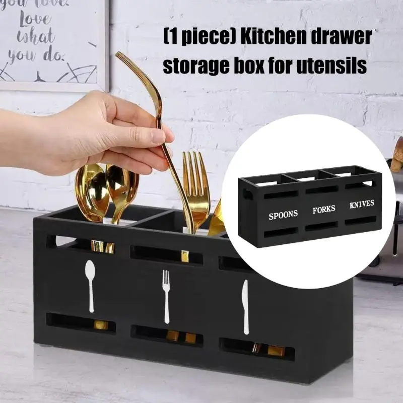 Space Saving Cutlery Tray With 3 Compartments Utensil For Neat Kitchen Drawer Organization JOMD
