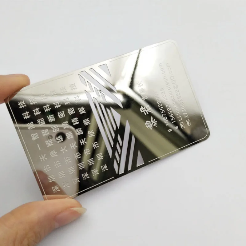 Custom..pieces.High Quality mirror business card metal business card