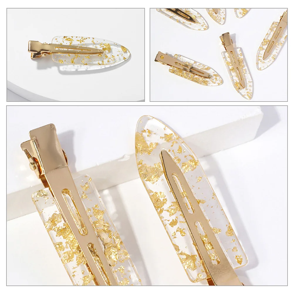 

Glitter No Crease Hair Clips Stylish Snap Barrettes for Women Fine Dent Small Non Slip Grip No Bend Hairpins Styling for Makeup