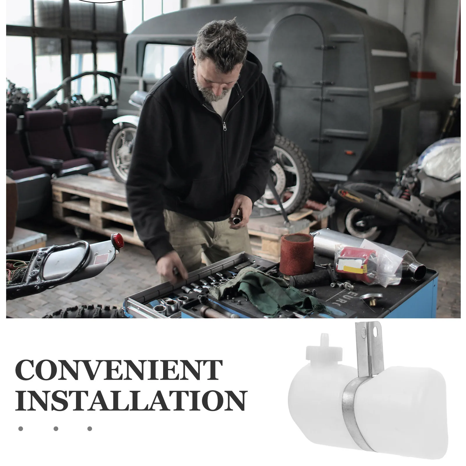 

Coolant Expansion Tank Durable Stable Materials Radiator Overflow Function Improved Cooling Efficiency Motorcycle Parts