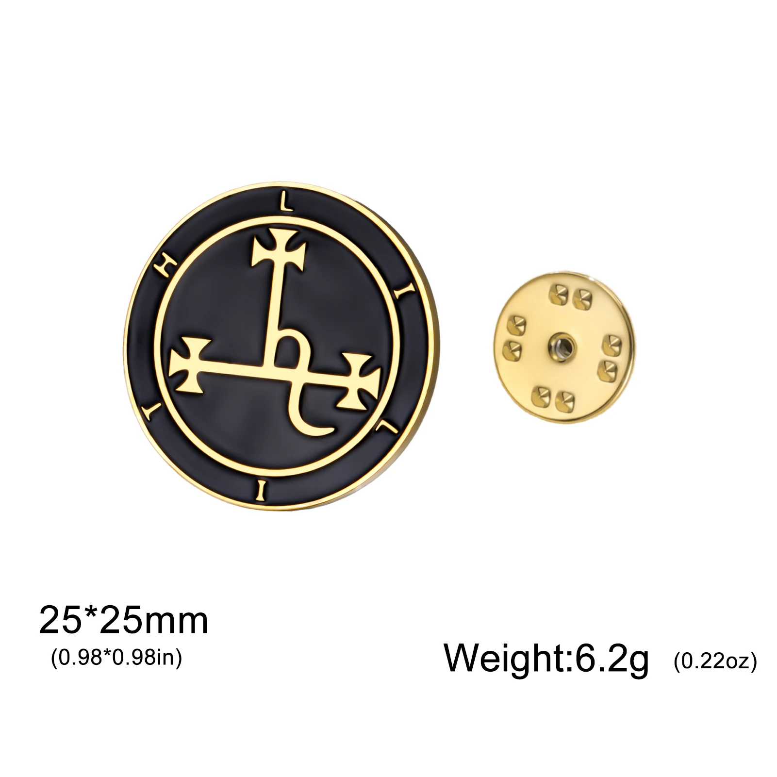 Lucktune Sigil من ليليث دبابيس الفولاذ المقاوم للصدأ دبابيس معدنية للنساء قميص رجالي شارة شيطان ختم سليمان التلبيب دبابيس مجوهرات