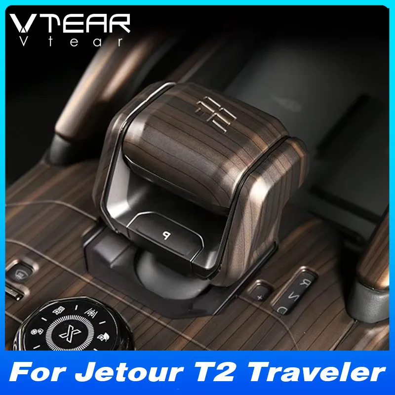 

Vtear For Jetour T2 Traveler 2023-2024 Gear Shift Cover Carbon Fiber Style Anti-Scratch ABS Interior Protective Accessories Part