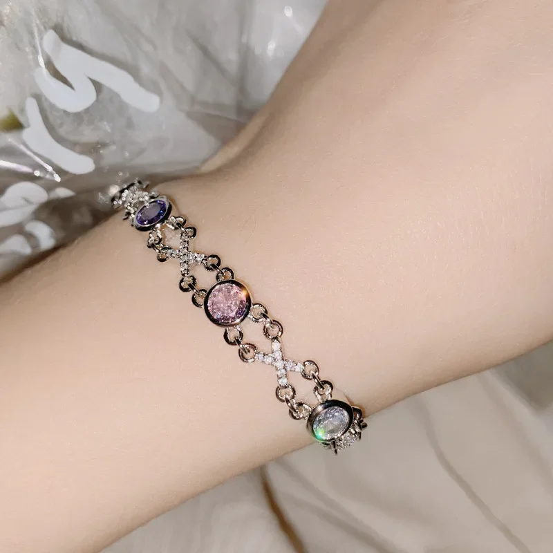 MDL مويسانيتي نمط باريس موضة يتوهم اللون سوار المرأة 18 كيلو تقليد Argyle الماس الأصفر تألق مجوهرات #3