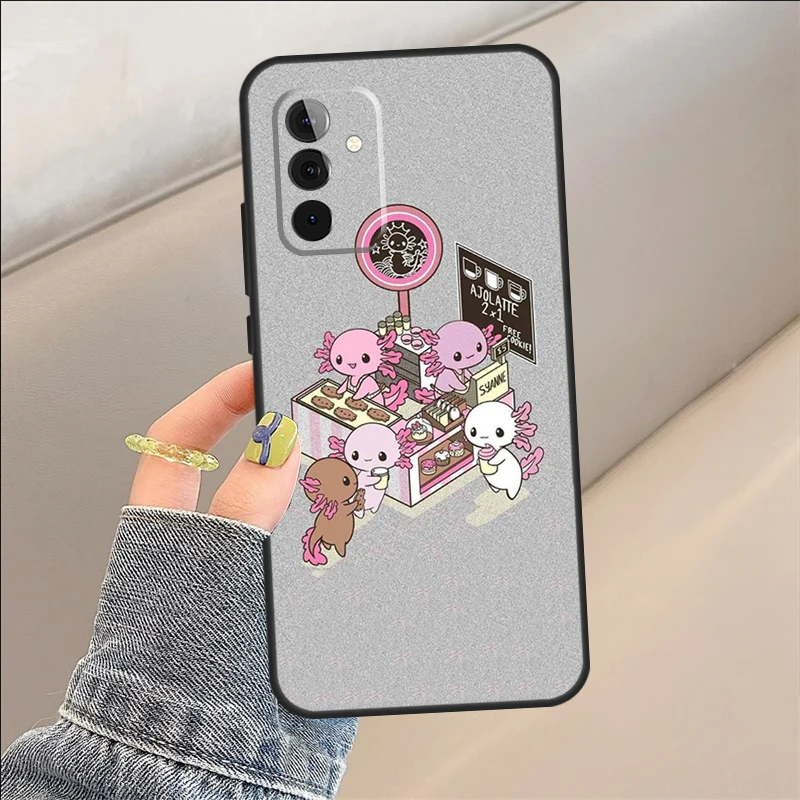 Cute Animal Axolotl Case For Samsung Galaxy A54 A34 A24 A14 A52 A32 A22 A12 A51 A71 A50 A53 A33 A23 A13 Cover