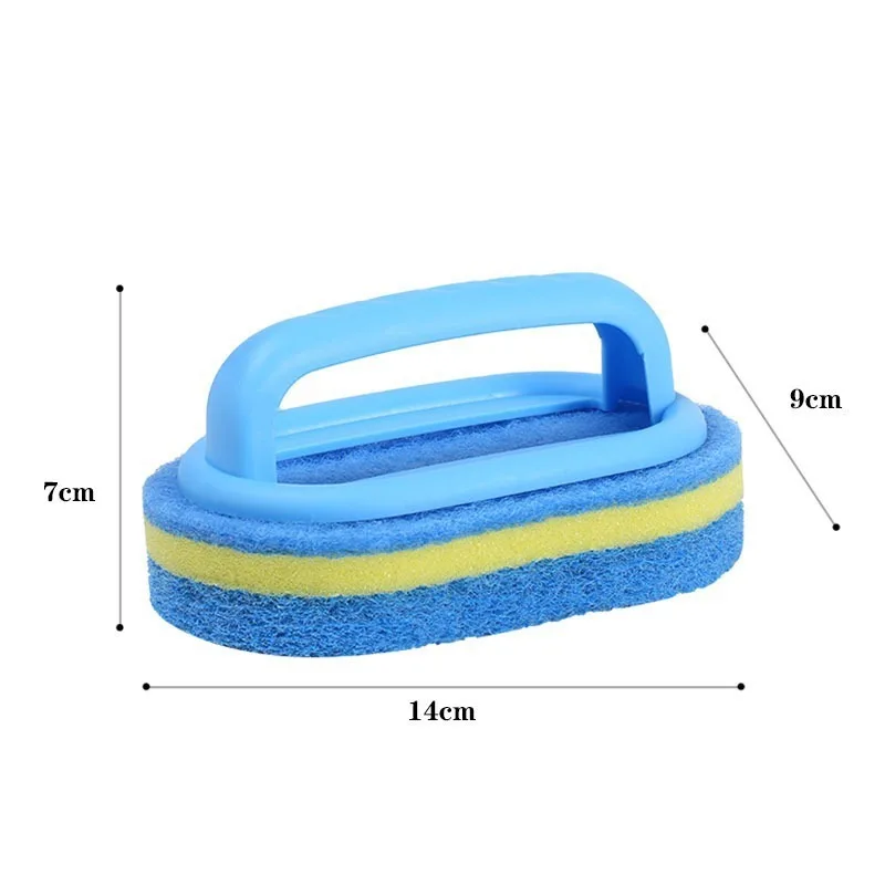 Household Cleaning Brush with Handle Dish Soap Bathroom Kitchen Tub Thicken Scrubbing Sponge Wipe Durable Tools Accessories Home view 6