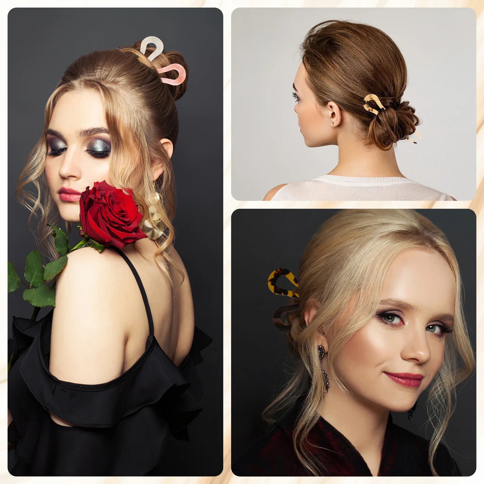 

5Pcs Vintage U-Shaped Hair Forks Retro Hair Sticks for Women Hairpins for Weddings Parties Daily Wear Accessories