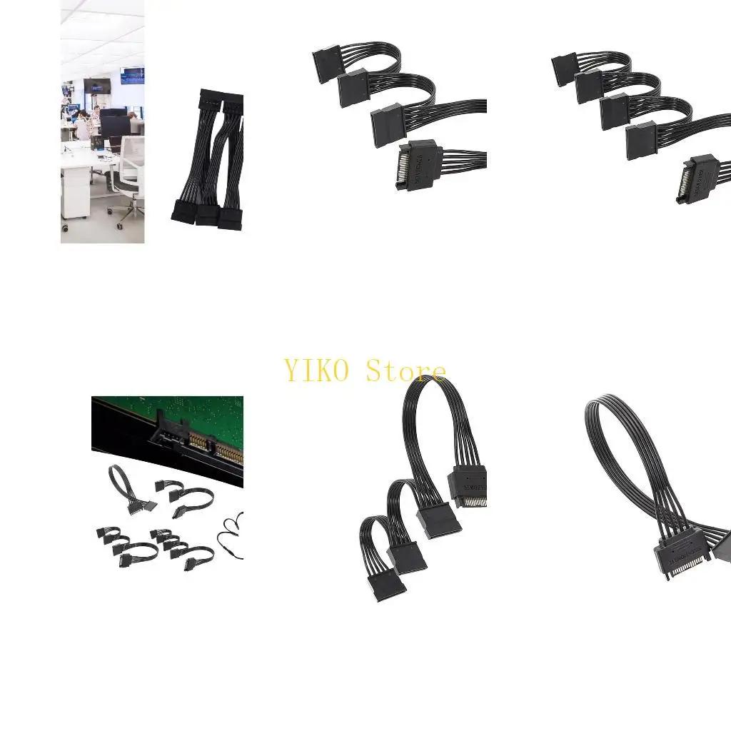 

K32C 15pin Male To Female Extension Cable 1PC 15Pin to 1 2 3 4 5 Splitter Cord