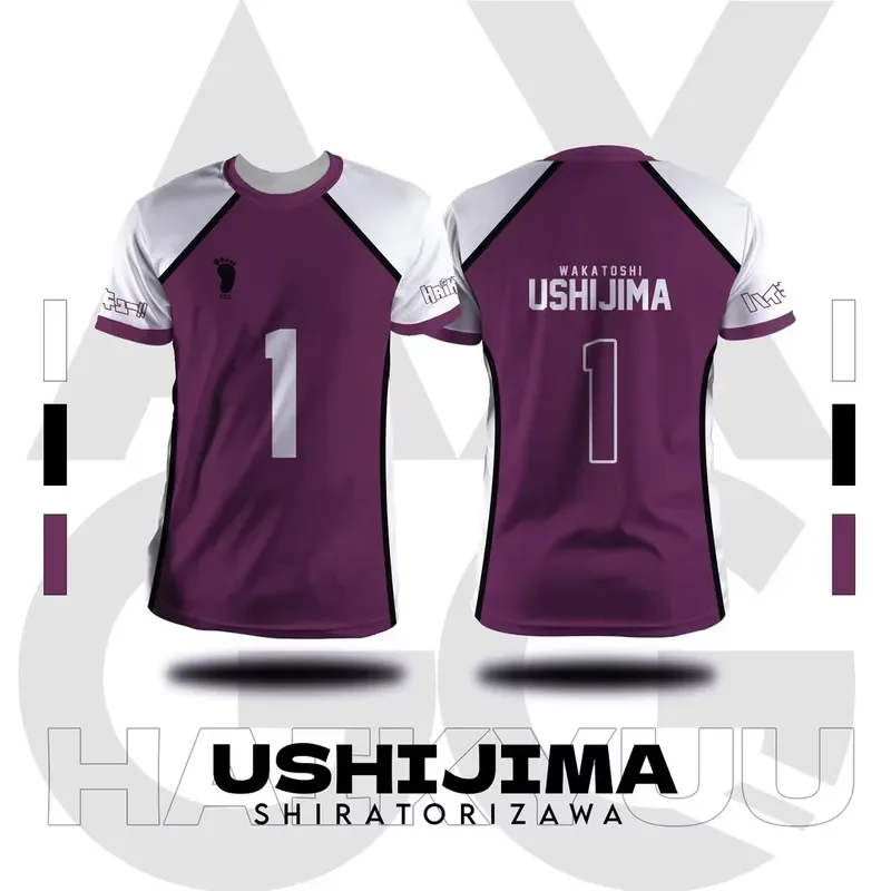 2026 Haikyuu Shiratorizawa Volleyball Jersey Ushijima Wakatoshi No 1 Cosplay Costume Quick Dry Sports T Shirt Summer