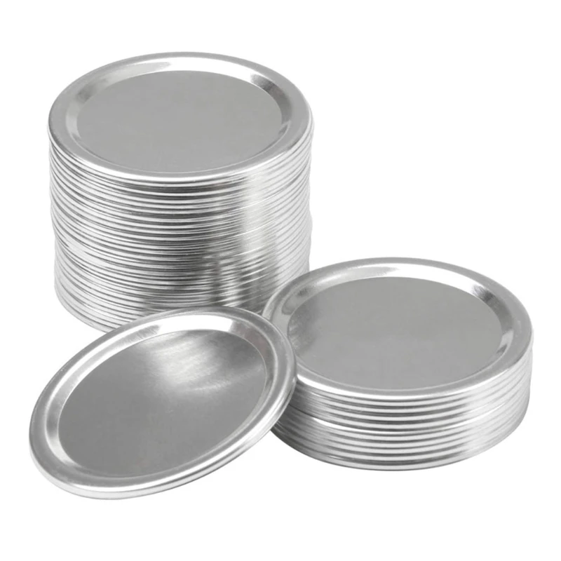 10 Pieces Canning Lids Regular Mouth Jar Lids Bands for Mason Jar Wide Mouth Split-type Lids Silver Leak Proof & Secure