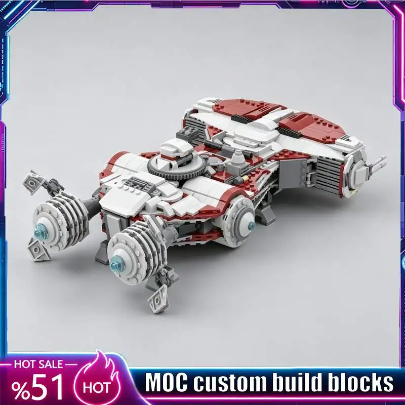 1122PCS Defender-Class Light Corvette Sci-Fi Space Model Custom Puzzle DIY Assembly Building Blocks Creative Toy Display Gifts