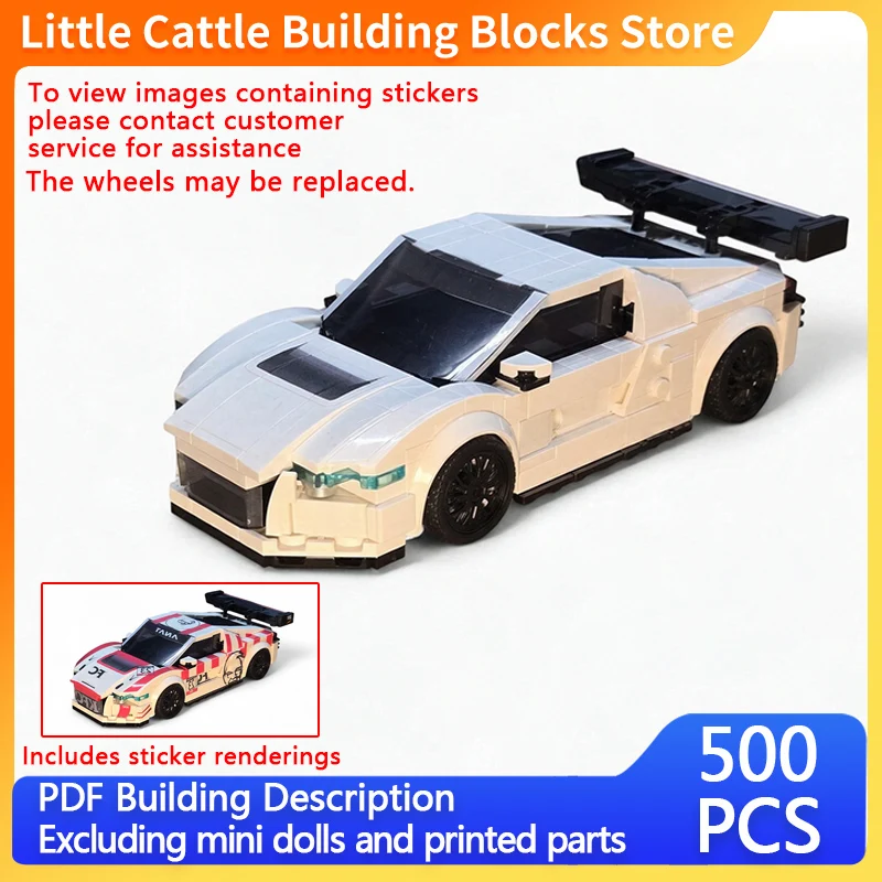 City Car Model MOC Building Bricks R8 Le Mans GT3 Racing Car Modular Technology Gifts Holiday Assemble Children Toys Suit