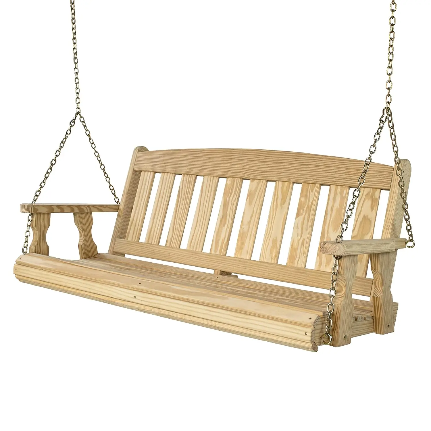 Heavy Duty 800 Lb Mission Treated Porch Swing with Hanging Chains (4 Foot, Unfinished), Customized