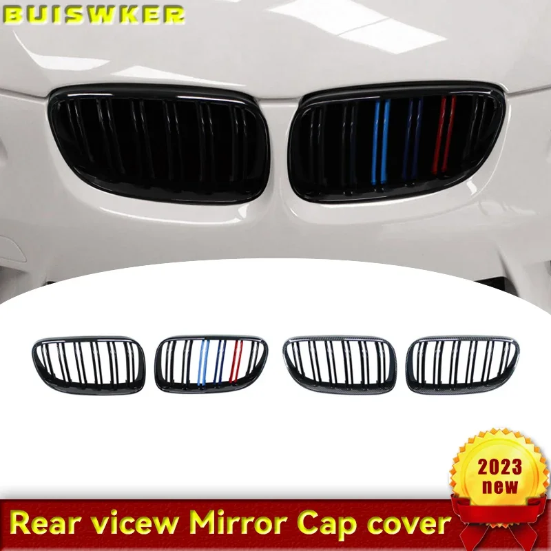 2PCS Car Front Bumper Kidney Grill for BMW E92 E93 M3 2010-2013 Double Slat Line ABS Plastic Racing Grilles Replacement Part