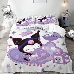 Kuromi Duvet Cover Multi-piece Set for Children and Adults Gifts Single Double Bed Multi-size Room Decoration Bedding Set