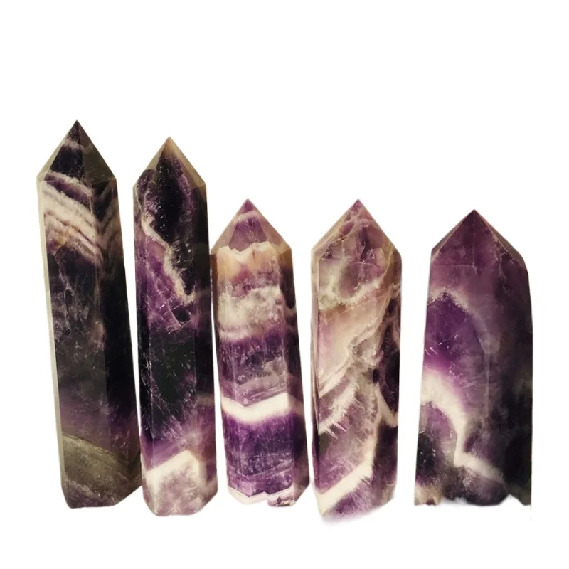 

Crystal Column Dream Amethyst Single Spinel Crystal Column Hexagonal Prism, Rough Stone Polished Crafts