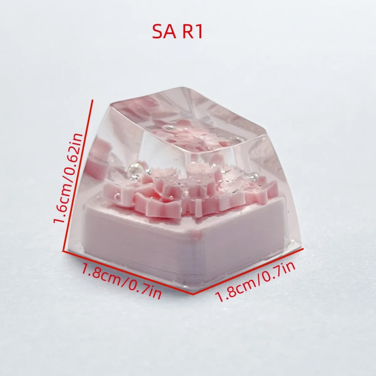 أزهار لطيفة مخصصة كيكابس الراتنج بالتنقيط الغراء الكرز شفافة عبر رمح لعبة ESC لوحة المفاتيح الميكانيكية Keycap