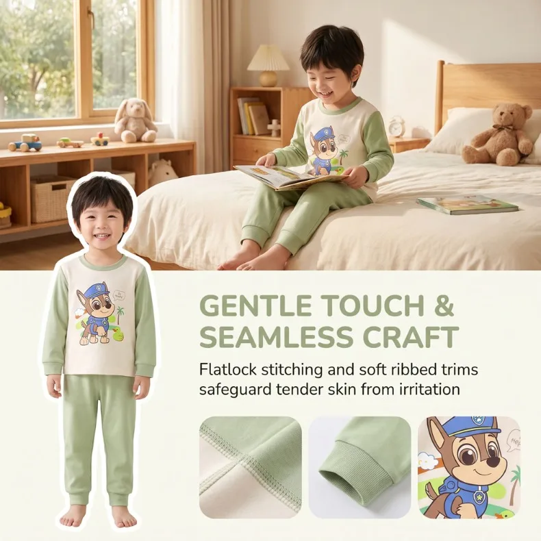 2026 Herbst Winter Mädchen und Jungen Verdickte Warme Langarm-Hauskleidungssets Kinder Weiche Bequeme Schlafanzüge Kinder-Pyjama-Set Neu – Detail 12