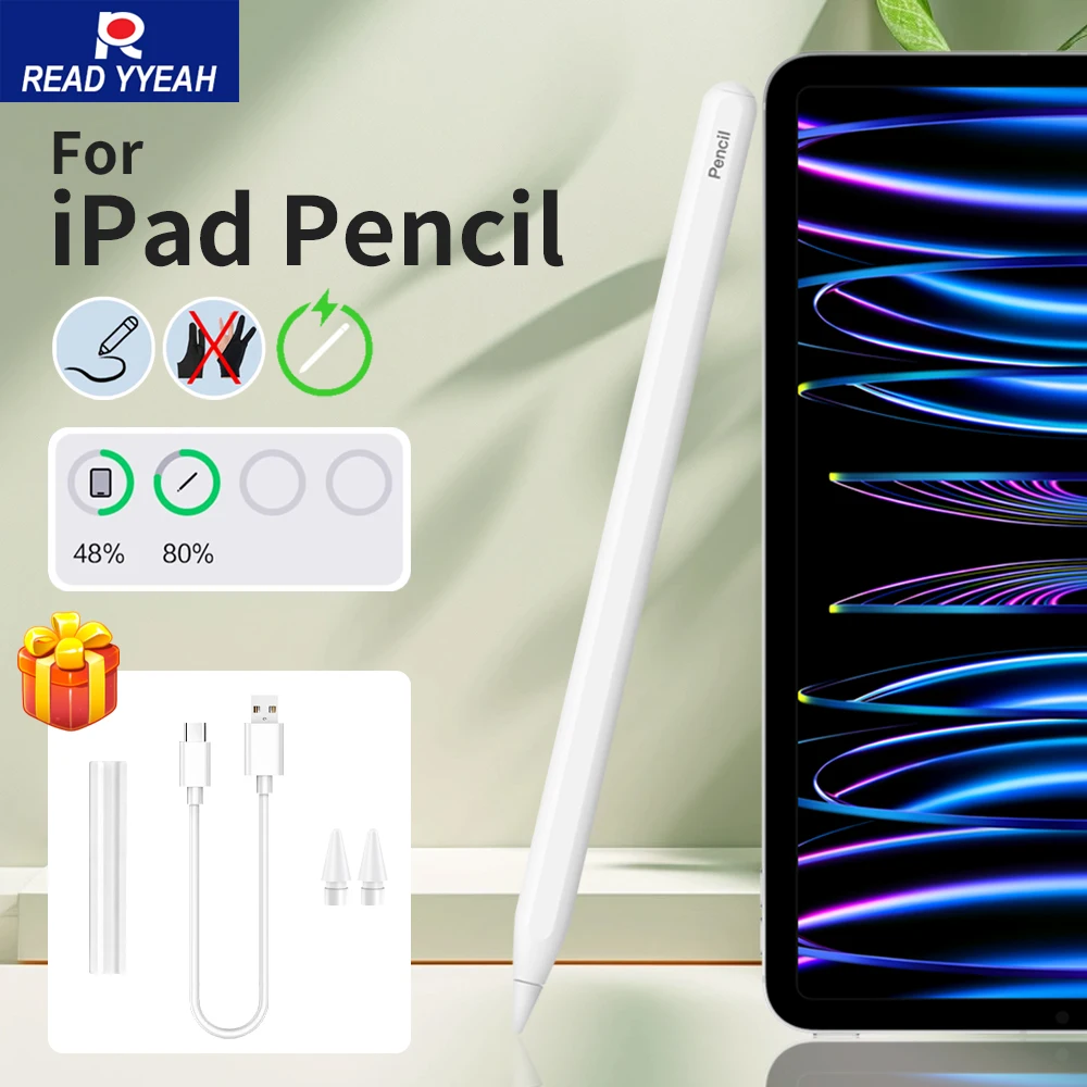 Stylet Bluetooth 2026 pour Apple Pencil 2, recharge sans fil pour iPad A16 Pro 13 M4 M5 12.9 11 Air 5 4 M3 10e 9e génération Mini 7