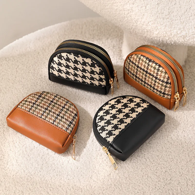 Fashionable, Simple, Classic Plaid Women's Practical and Portable Change Bag Card Bag