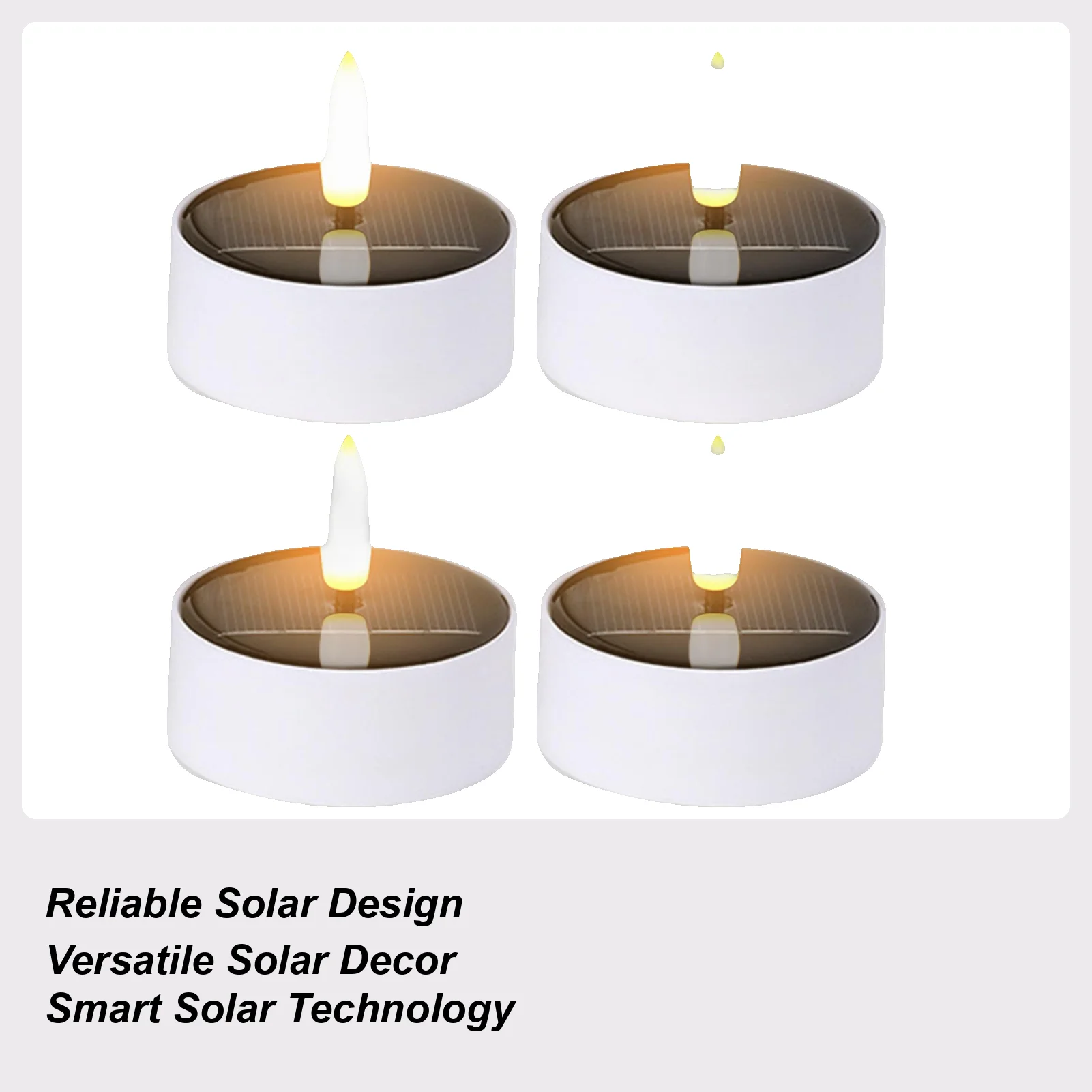 

4PCS Solar Tea Light LED Candles Outdoor Waterproof Flameless Solar Tea Lights Rechargeable Candles for Party Garden Home Decor