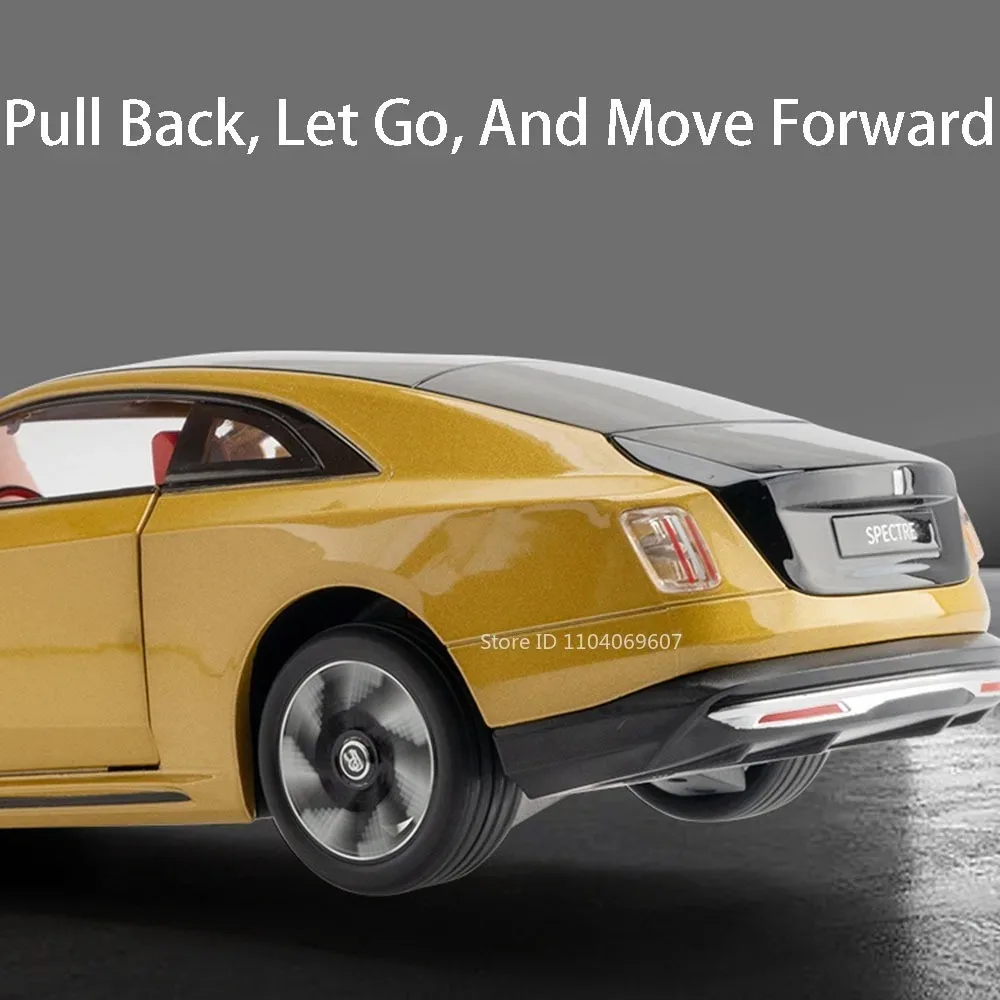 1:24 Rolls Royce Spectre Cullinan Phantom Toy Model Cars Light Music Wheel Shock Absorption Miniature Vehicle Toddler Kids Gifts