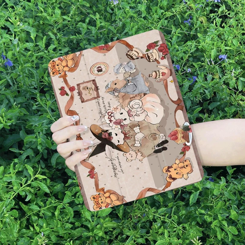 Elegant Lady Rabbit Smart Stand Case Cover for Ipad 2017 10.5 Inch Ipad Mini 6 10.2 7th 8th 9th Gen IPad Pro 11 2022 Tablet Case