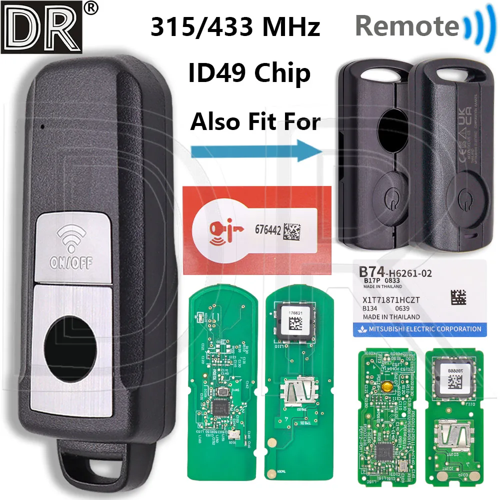 

DR Great ID49 Chip 315/433.92MHz Motorcycle Remote Control Key For YAMAHA NMAX NVX155 X-MAX 125 250 300 400 TMAX 530 560