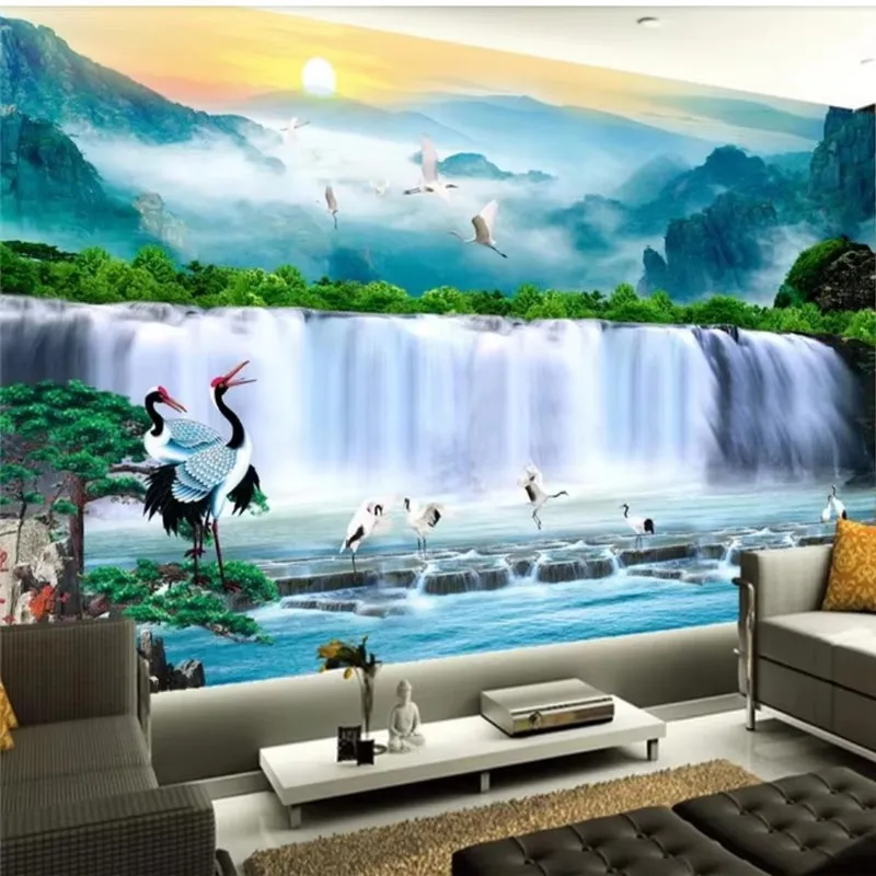 

Обои на заказ, 3d проточная вода, удача, фон в китайском стиле, парк, каменная поток, карп, водные финансы, пейзаж, пейзаж, фреска