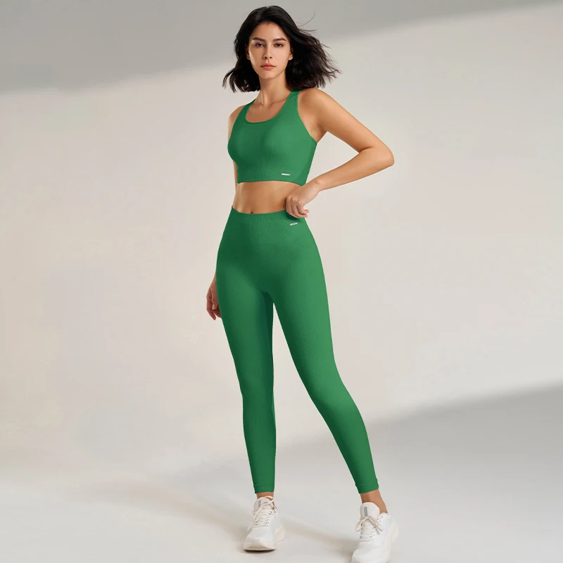 Frauen Fitness hoch taillierte dünne Sportswear Fitness hose BH Tops hoch taillierte Leggings Sporta nzug 2 Stück Yoga Wear