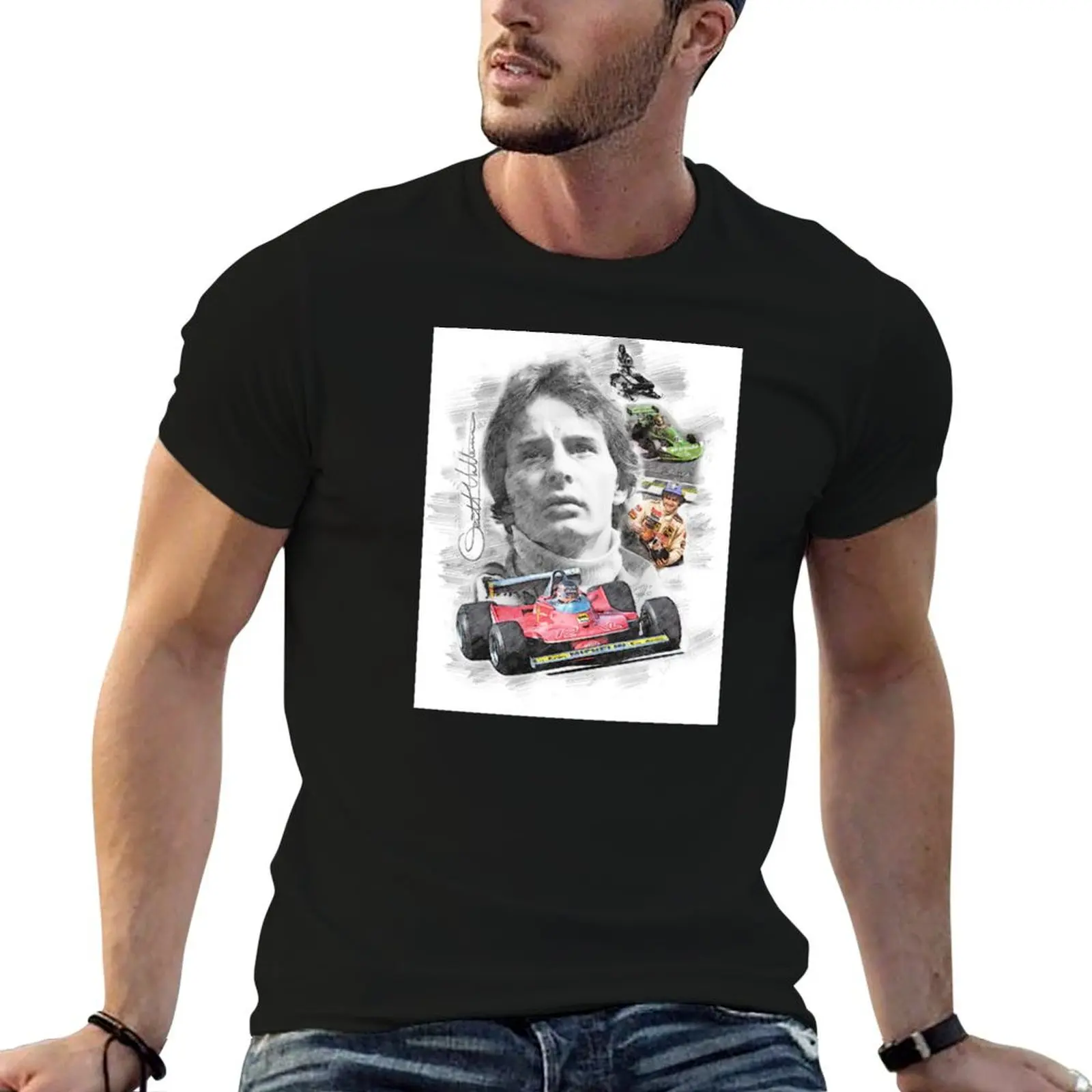 Gilles Villeneuve T-Shirt vintage t shirts boys whites anime figures mens t shirt graphic