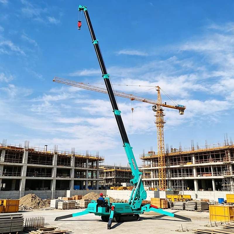 Spider Crane Warehouse Logistics Freight Truck Loading Unloading Tilt Prevention Safe Operation