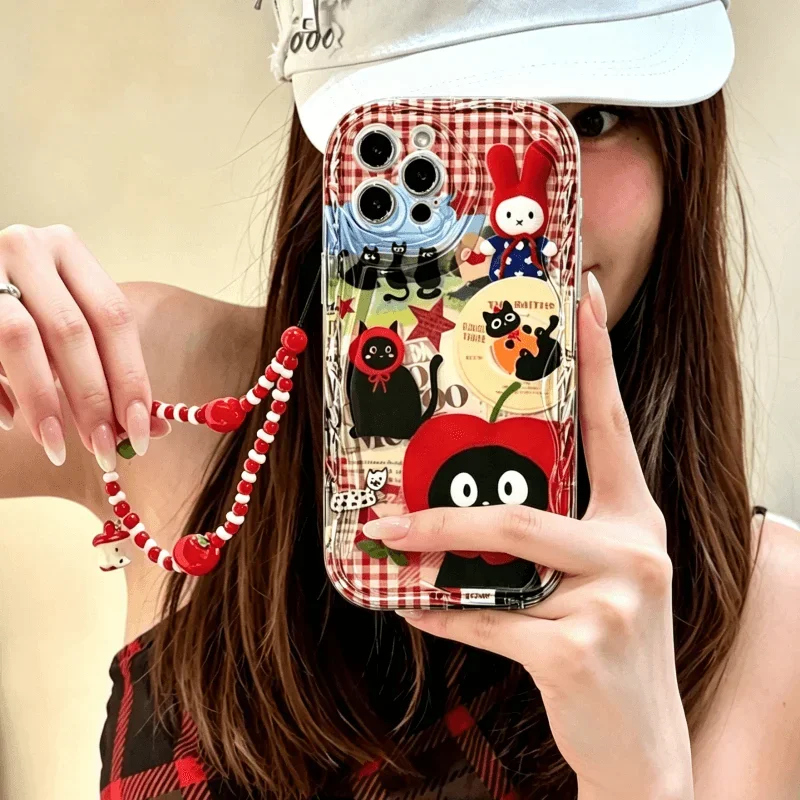 Cute Fruit Cat Chain Case For infinix Hot 70 50 Play 60 NOTE 40 30 40i 30i GT 10 20 PRO SMART 20 9 8 7 TECNO SPARK GO 2025 - view 2