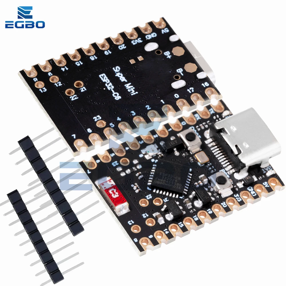 egbo ESP32-C6 لوحة تطوير SuperMini متحكم صغير برمجة التعلم وحدة التحكم الأساسية