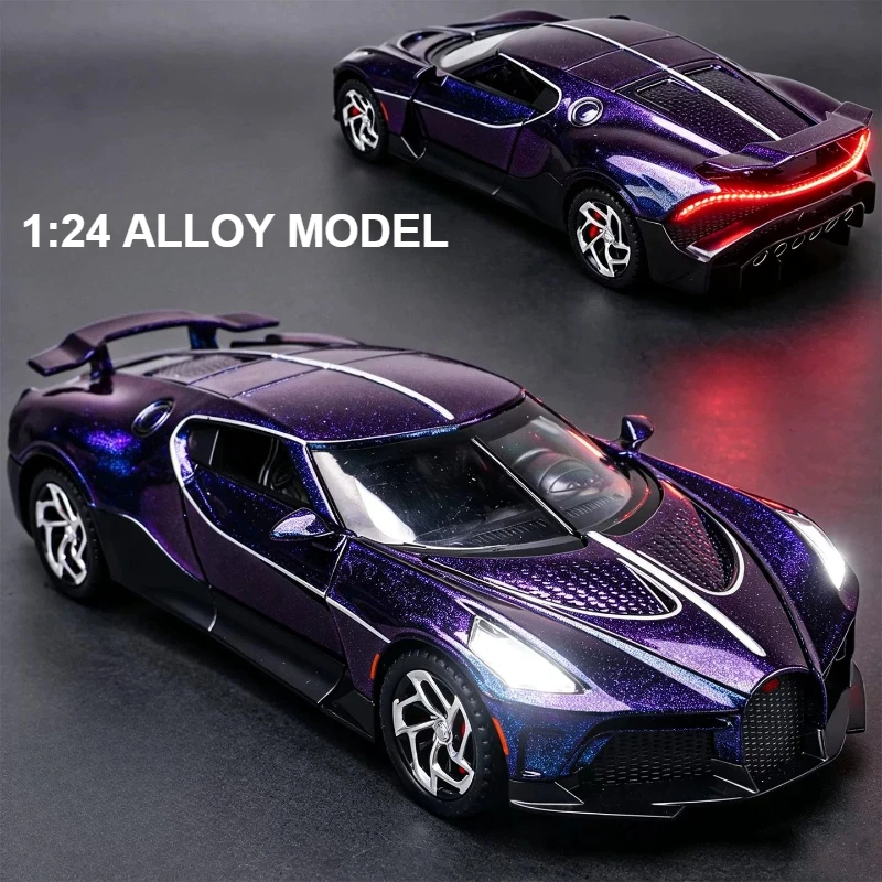 

1:24 La Voiture Noire Supercar Alloy Model Diecasts Metal Toy Car Model Collection Sound Light Simulation Childrens Gifs