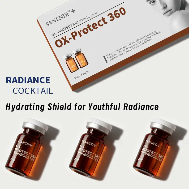 مصل كوكتيل معزز لامبولة الوجه ديرمابين ترطيب حمض الهيالورونيك مكافحة الشيخوخة الصباغ مجموعة العناية بالبشرة 7 مللي * 5 قوارير