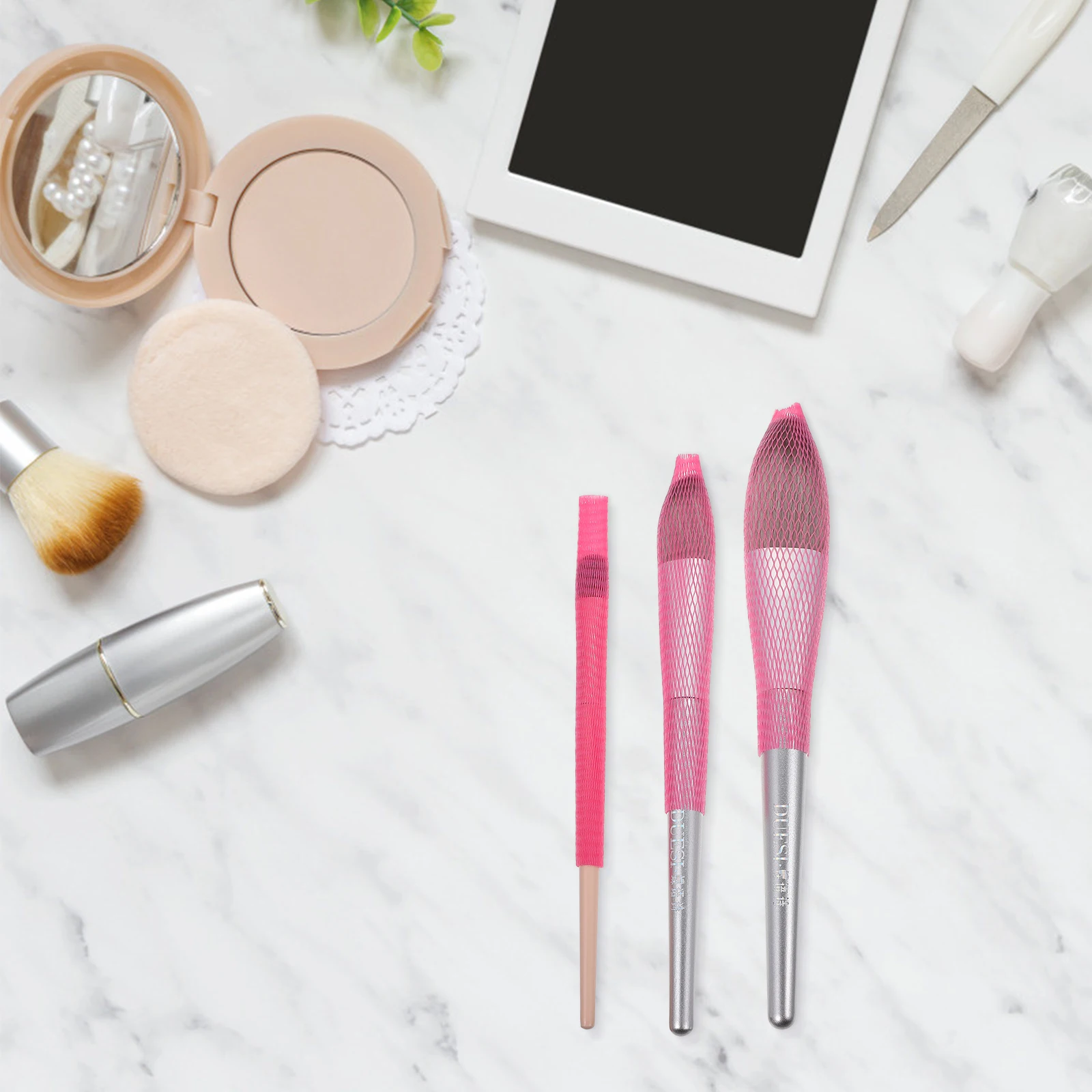 

150pcs Brush Hair Protector Covers Makeup Brushes Mesh Tool Protective Nets Reusable Eco