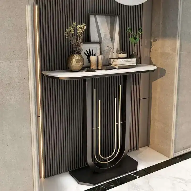 

Modern Nordic Console Table Metal Midcentry Entrance Lobby Console Table Luxury Hallway Wohnzimmer Tisch Living Room Furniture